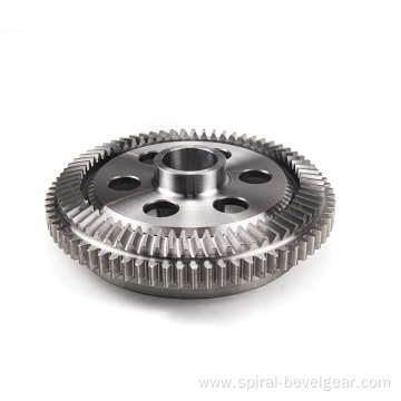 Spiral bevel gear for gun tower rotation mechanism